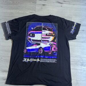 Fresh Laundry Men's Black Supra Car Graphic T-shirt Size XL Tokyo Street Racing